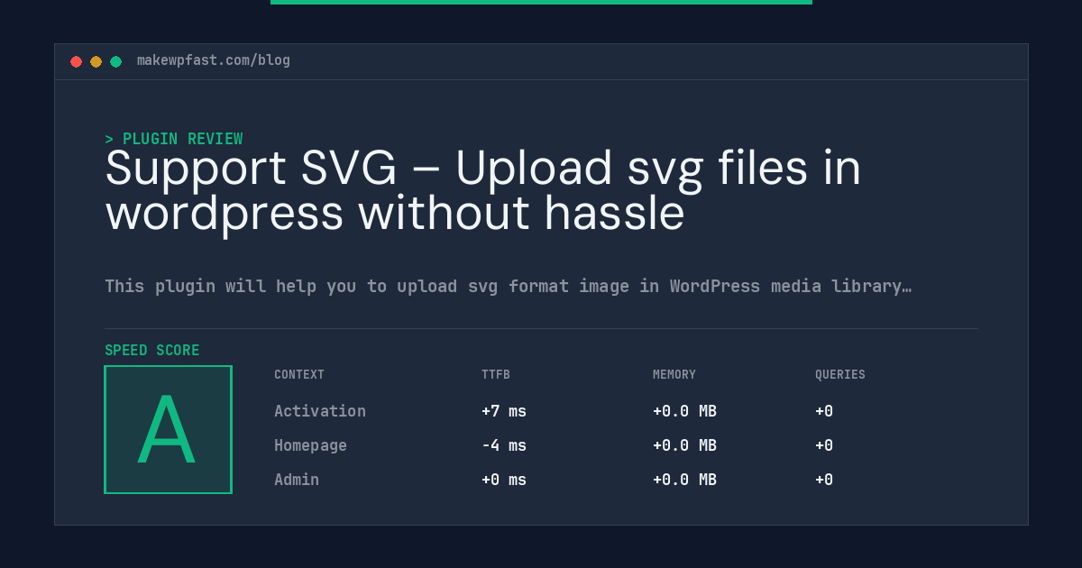 Support SVG – Upload svg files in wordpress without hassle - MakeWPFast