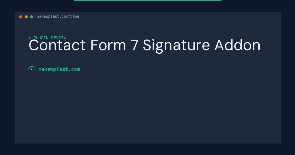 Contact Form 7 Signature Addon - MakeWPFast