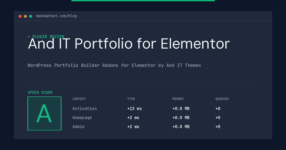 And IT Portfolio for Elementor - MakeWPFast