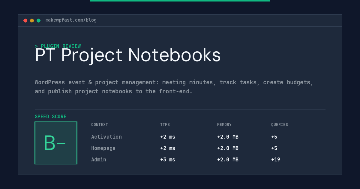 PT Project Notebooks - MakeWPFast