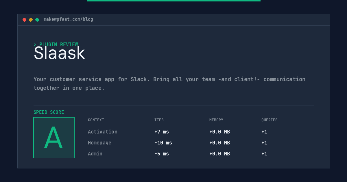 Slaask - MakeWPFast