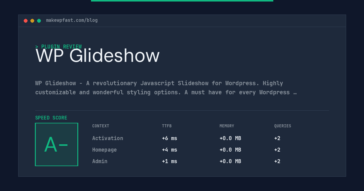 WP Glideshow - MakeWPFast