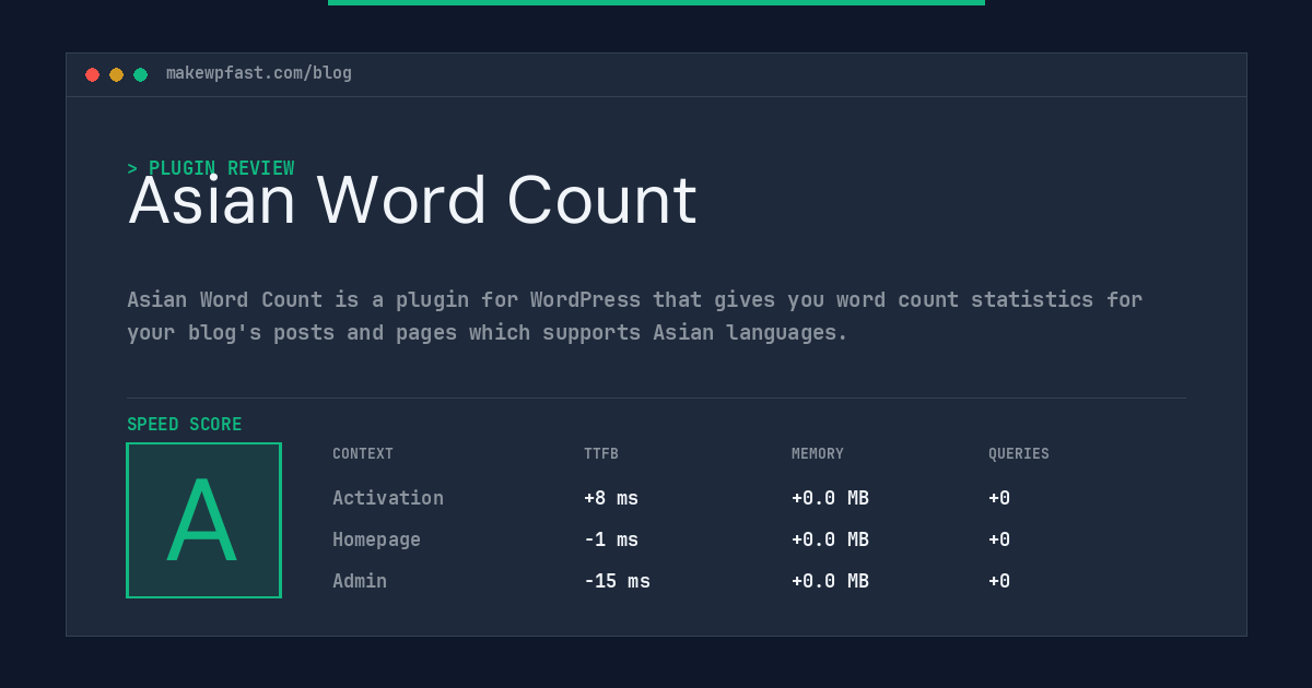 Asian Word Count - MakeWPFast