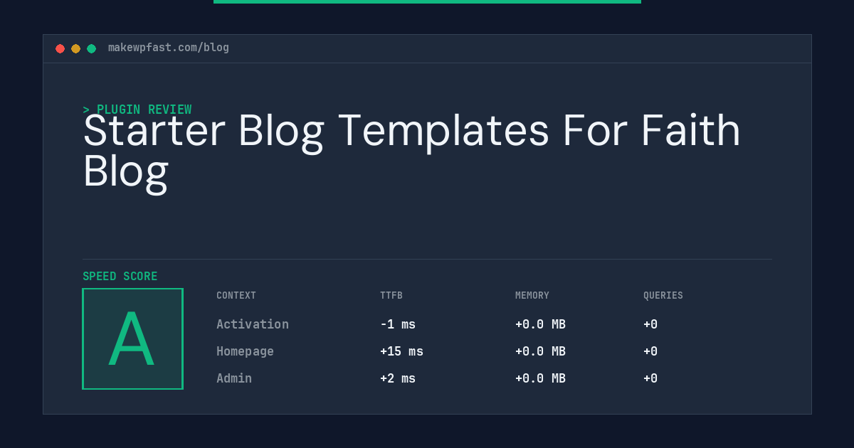 Starter Blog Templates For Faith Blog - MakeWPFast