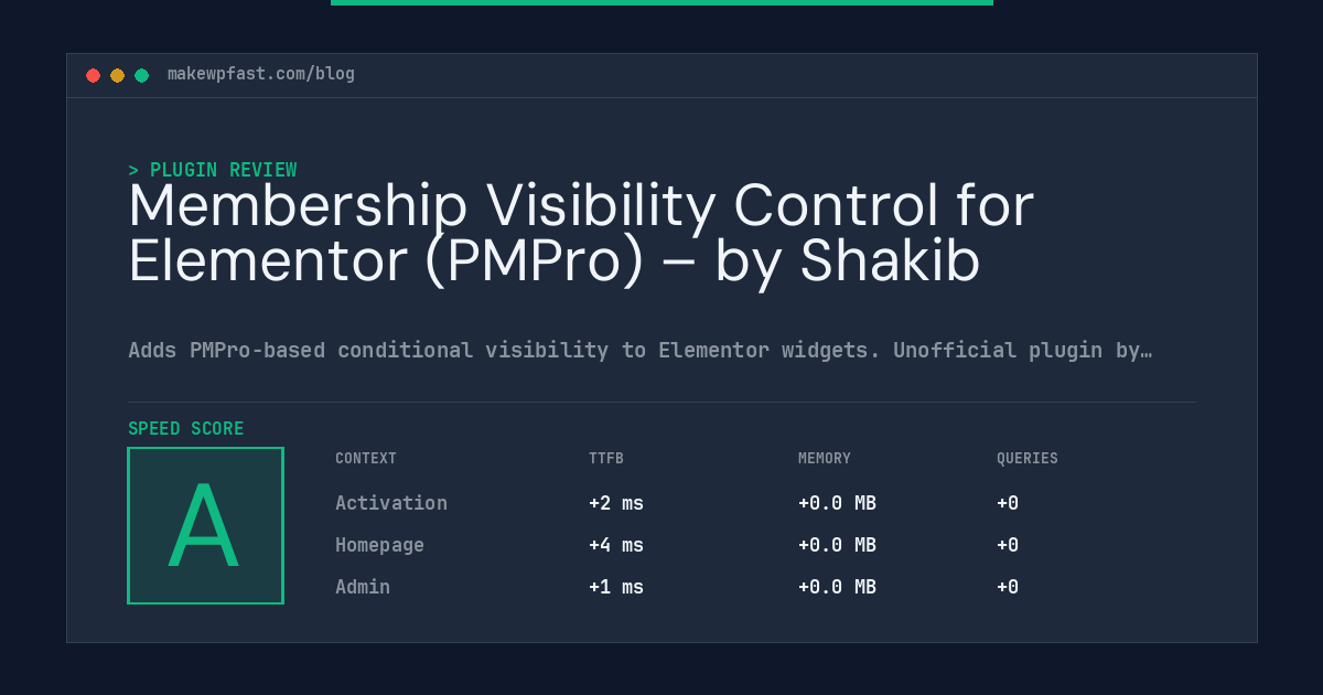 Membership Visibility Control for Elementor (PMPro) – by Shakib - MakeWPFast