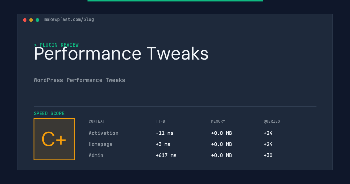 Performance Tweaks - MakeWPFast