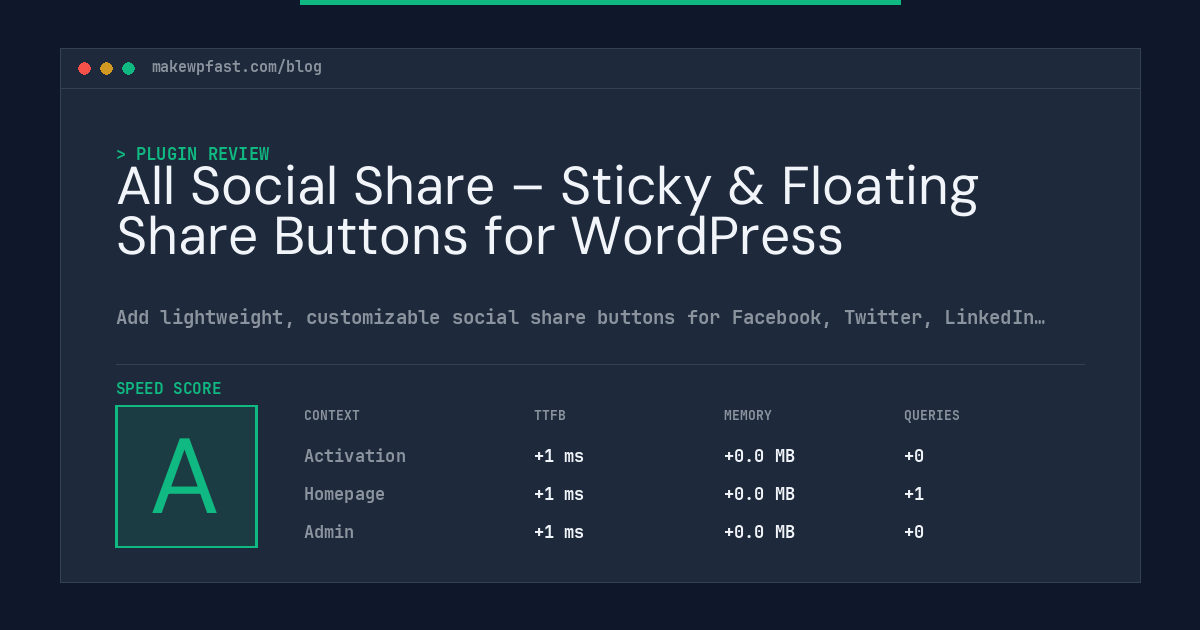 All Social Share – Sticky & Floating Share Buttons for WordPress - MakeWPFast