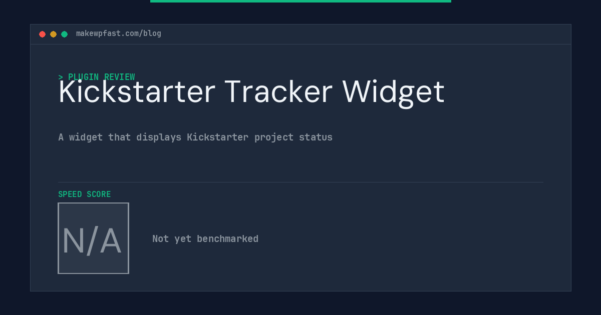 Kickstarter Tracker Widget - MakeWPFast