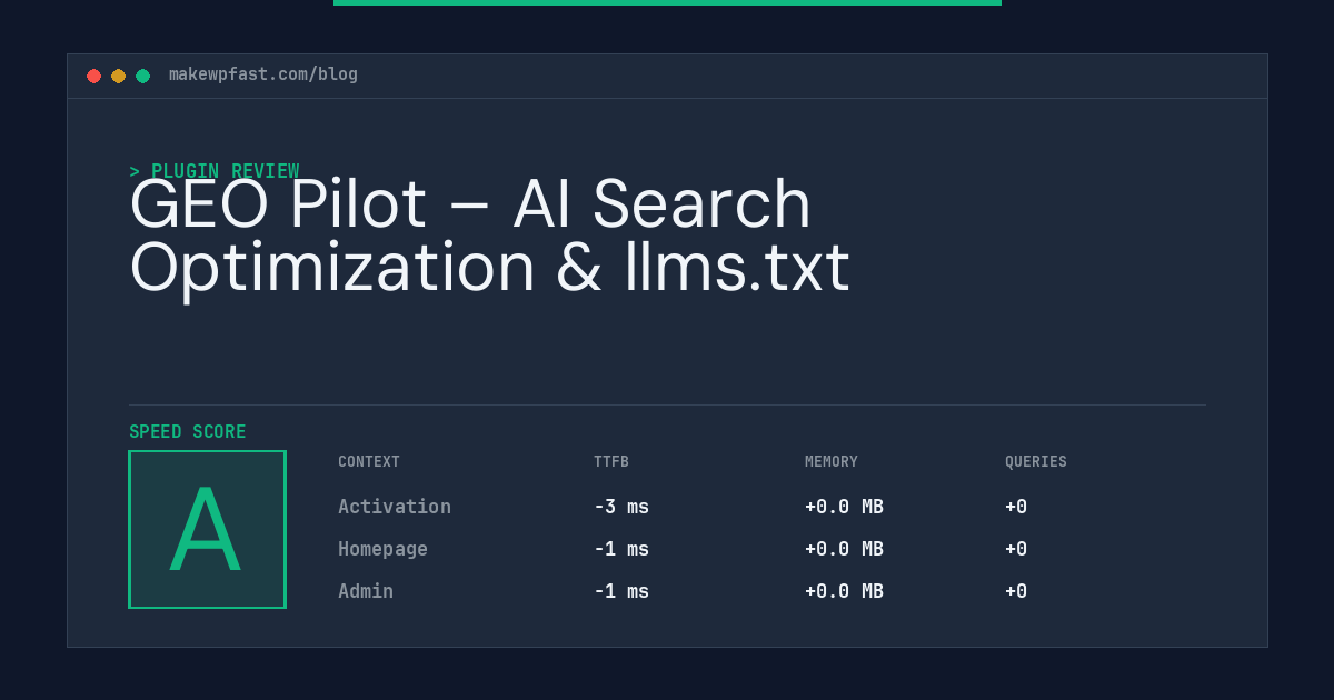 GEO Pilot – AI Search Optimization & llms.txt - MakeWPFast