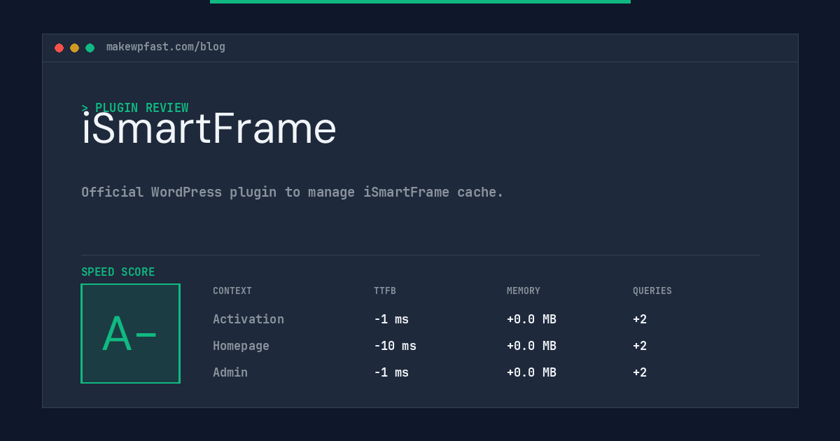 iSmartFrame - MakeWPFast