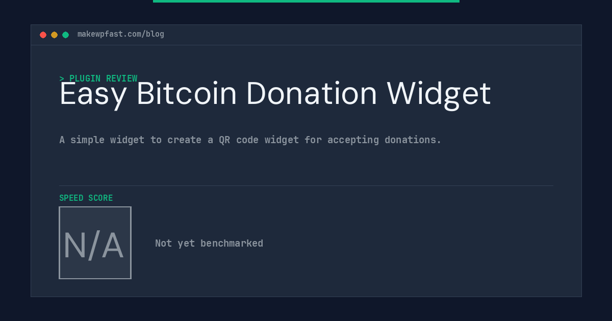 Easy Bitcoin Donation Widget - MakeWPFast