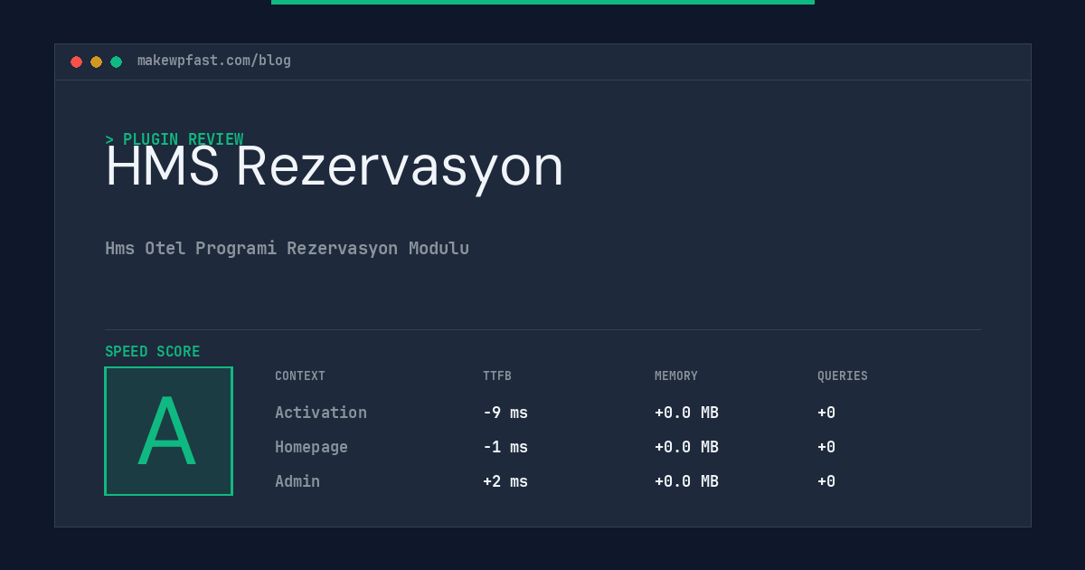 HMS Rezervasyon - MakeWPFast