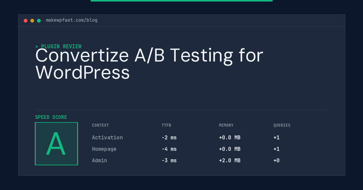 Convertize A/B Testing for WordPress - MakeWPFast