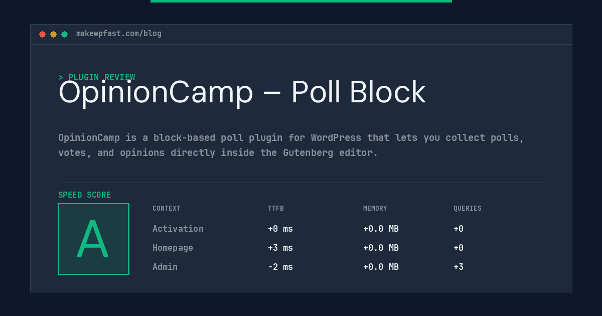 OpinionCamp – Poll Block - MakeWPFast