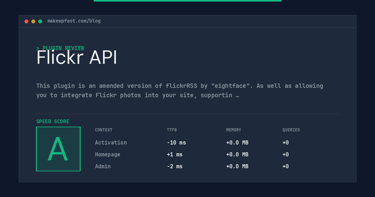 Flickr API - MakeWPFast