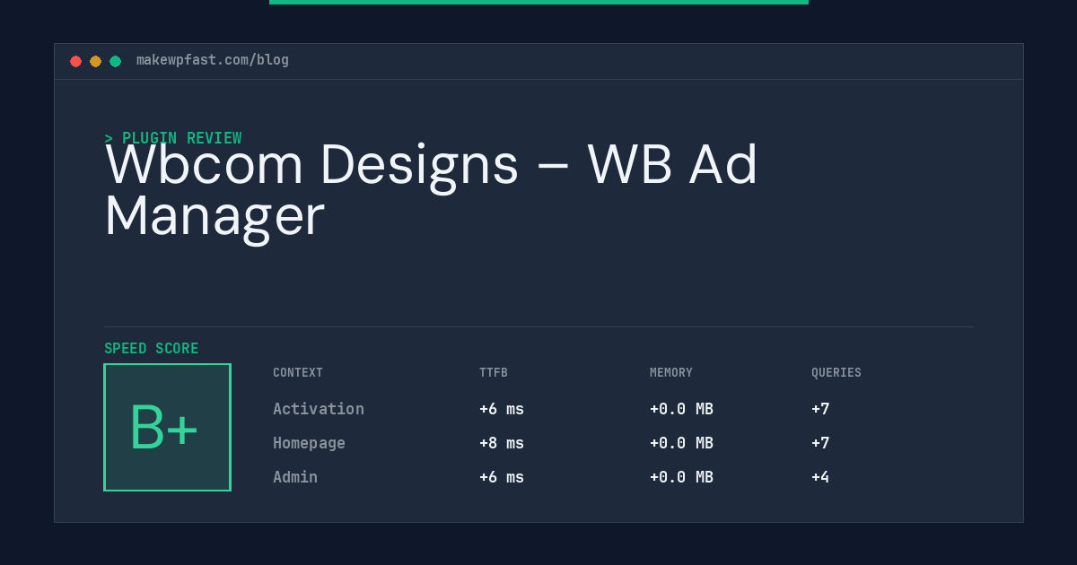 Wbcom Designs – WB Ad Manager - MakeWPFast