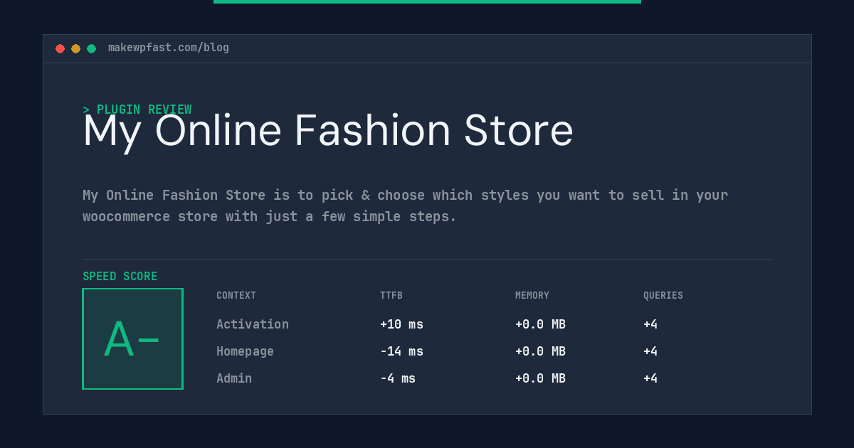 My Online Fashion Store - MakeWPFast