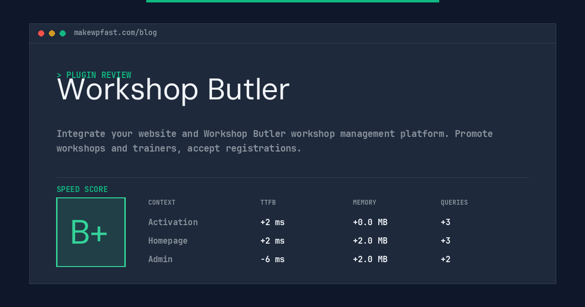 Workshop Butler - MakeWPFast