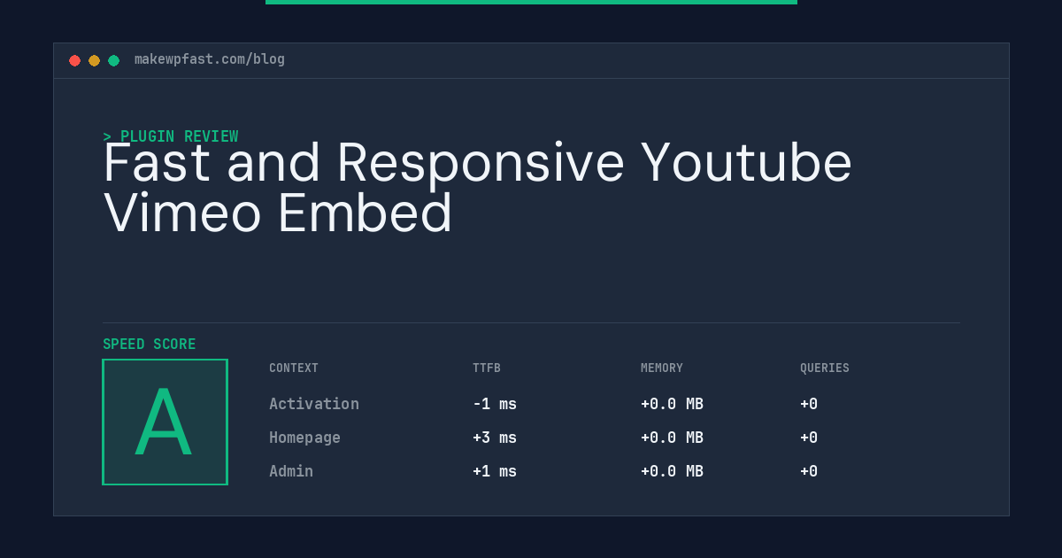 Fast and Responsive Youtube Vimeo Embed - MakeWPFast