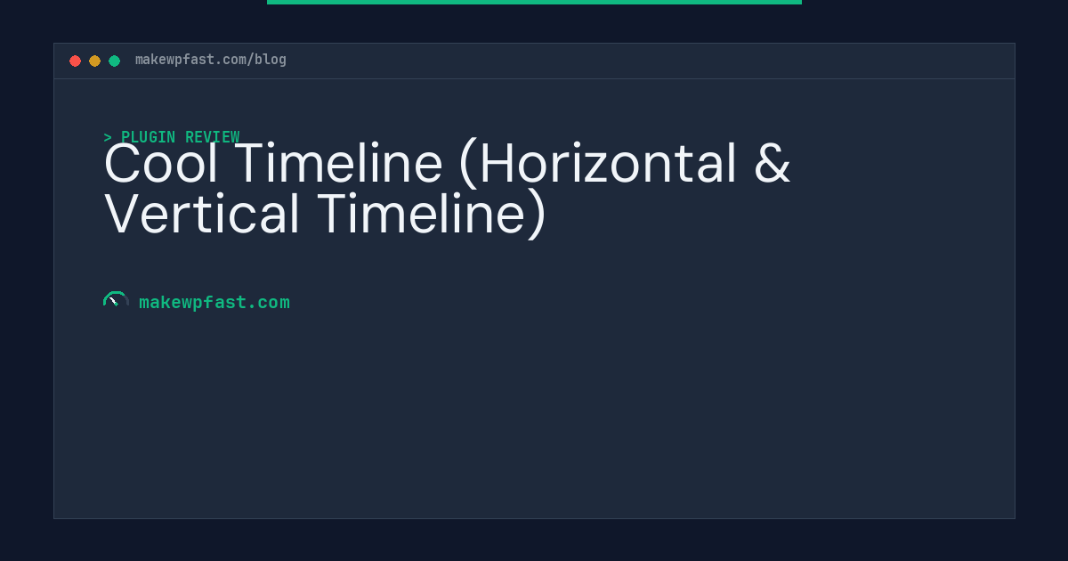 Cool Timeline (Horizontal & Vertical Timeline) - MakeWPFast