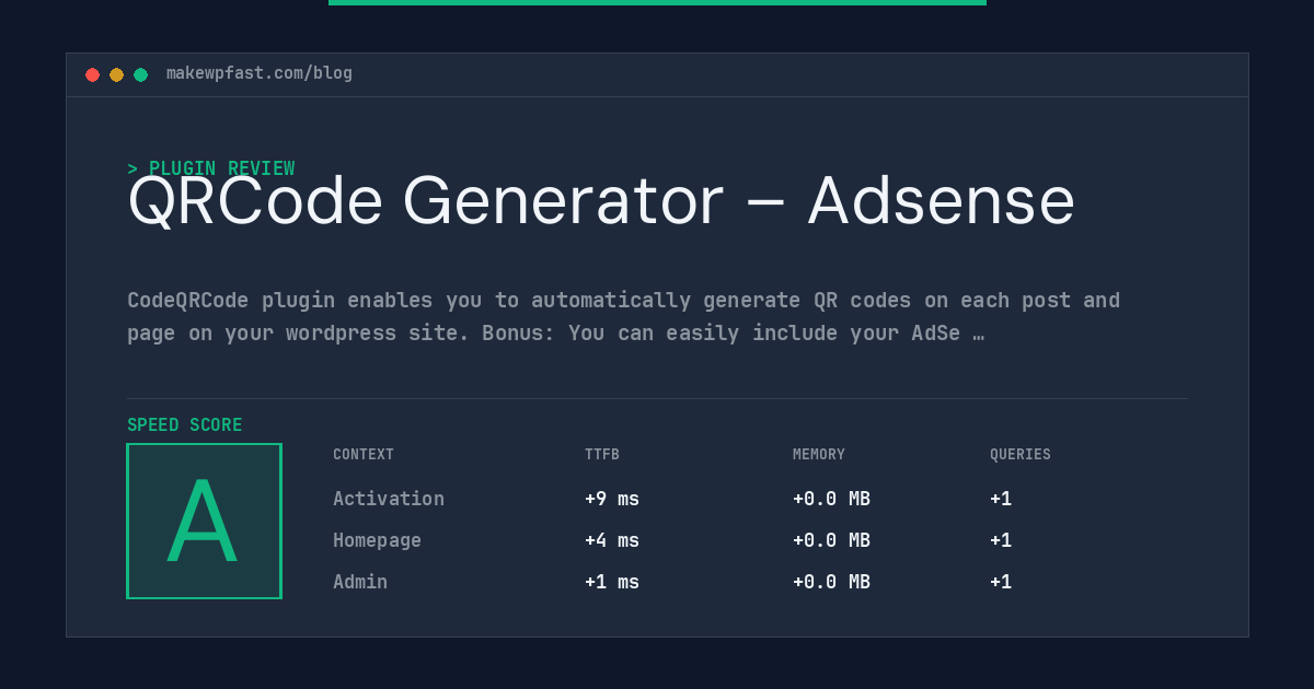 QRCode Generator – Adsense - MakeWPFast