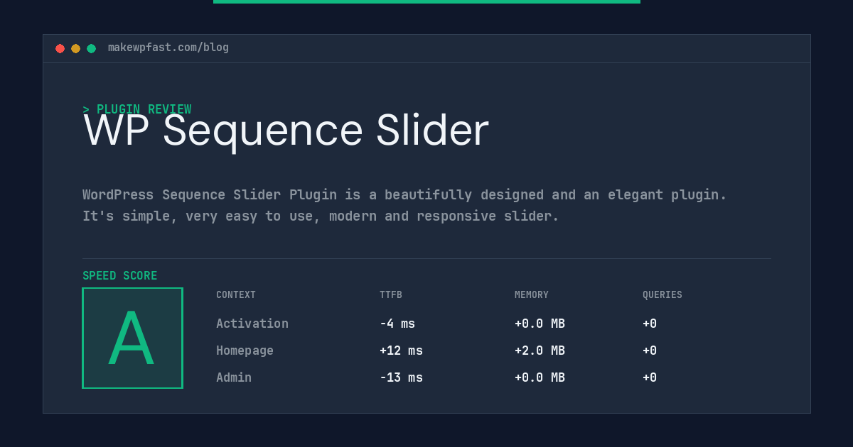 WP Sequence Slider - MakeWPFast