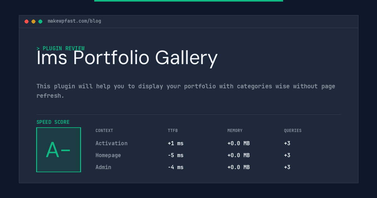 Ims Portfolio Gallery - MakeWPFast