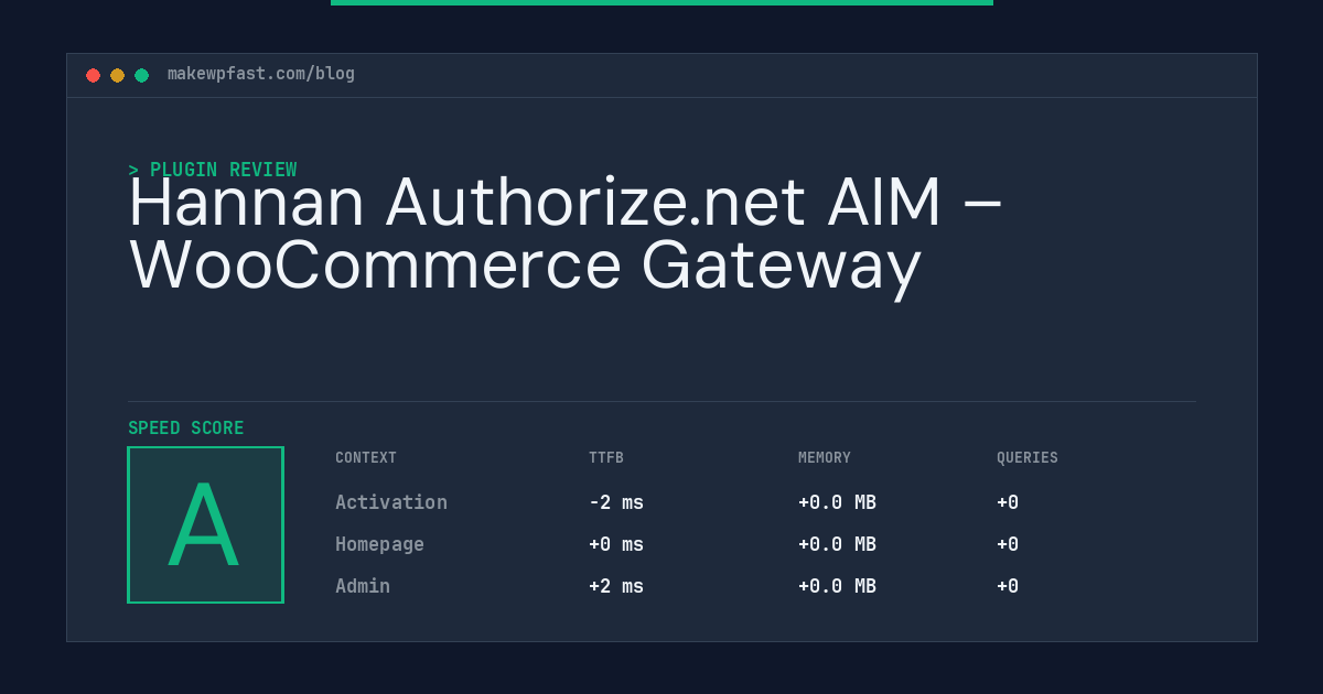 Hannan Authorize.net AIM – WooCommerce Gateway - MakeWPFast