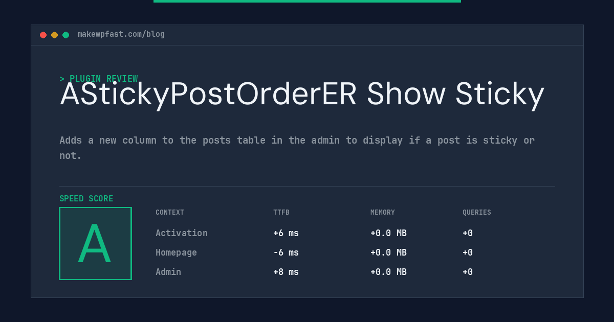 AStickyPostOrderER Show Sticky - MakeWPFast