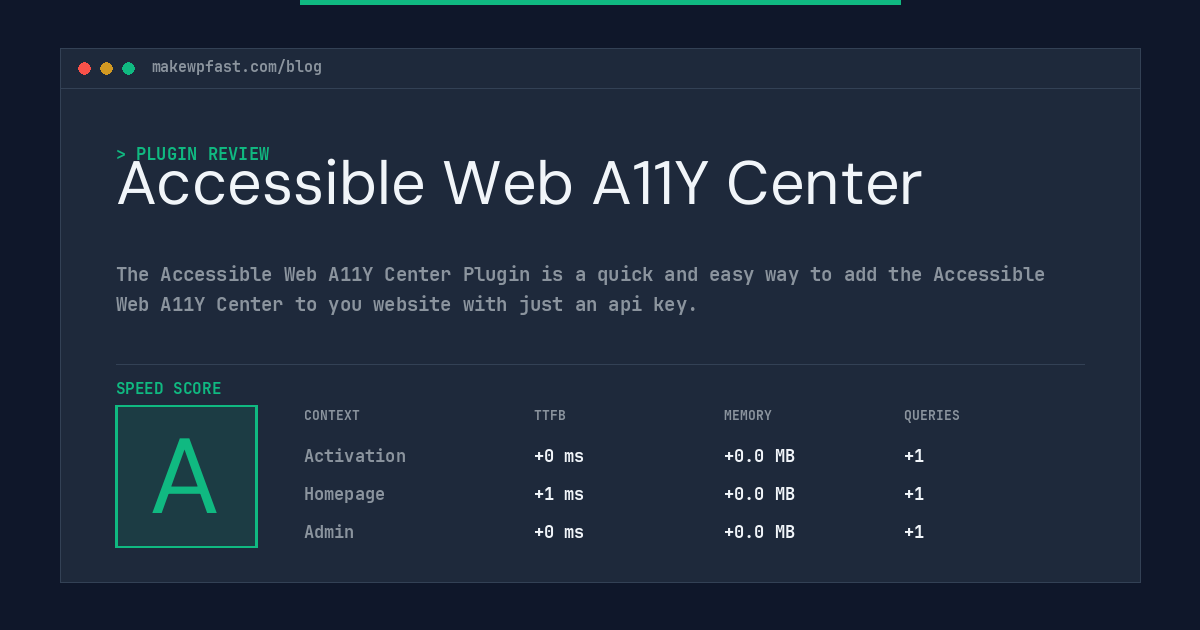 Accessible Web A11Y Center - MakeWPFast