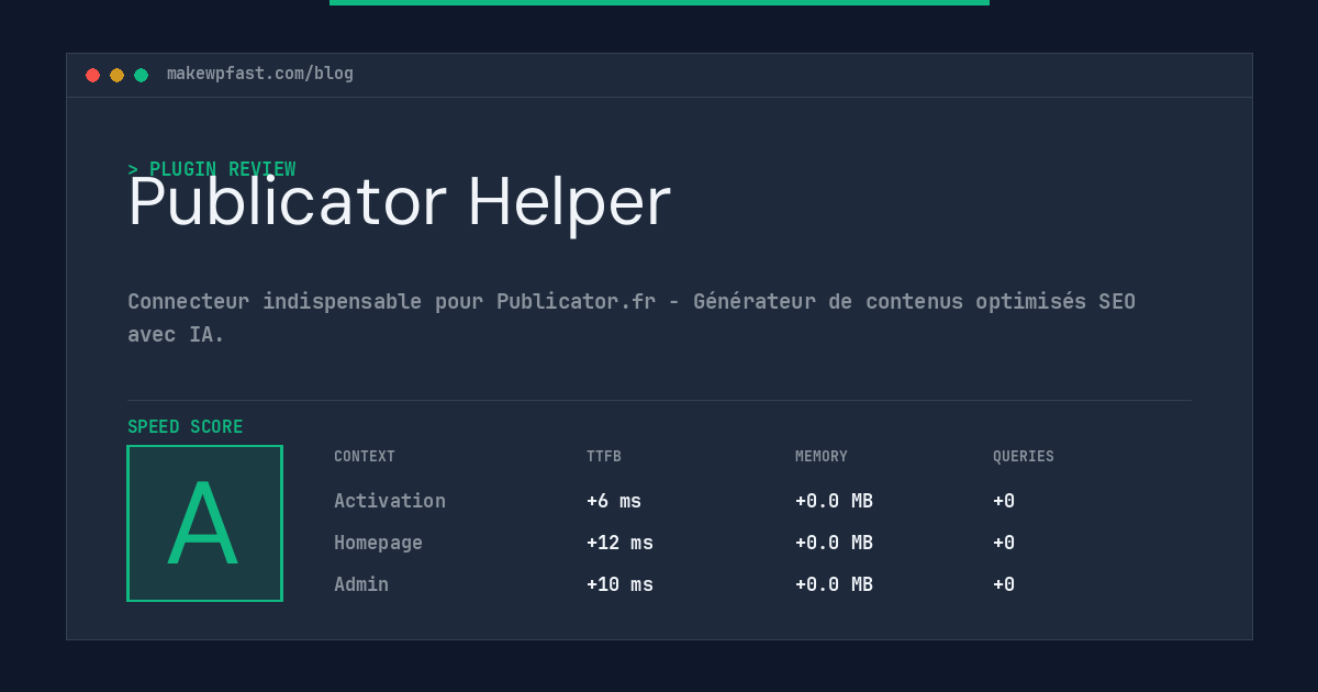 Publicator Helper - MakeWPFast