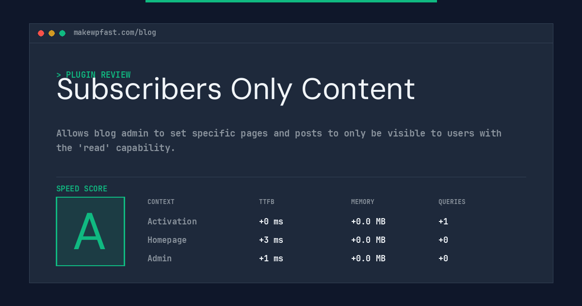 Subscribers Only Content - MakeWPFast