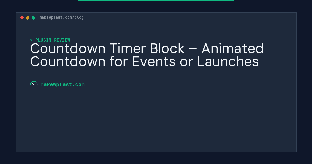 Countdown Timer Block – Animated Countdown for Events or Launches - MakeWPFast