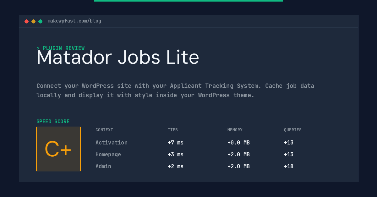 Matador Jobs Lite - MakeWPFast