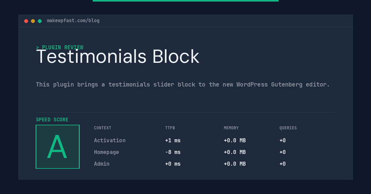 Testimonials Block - MakeWPFast