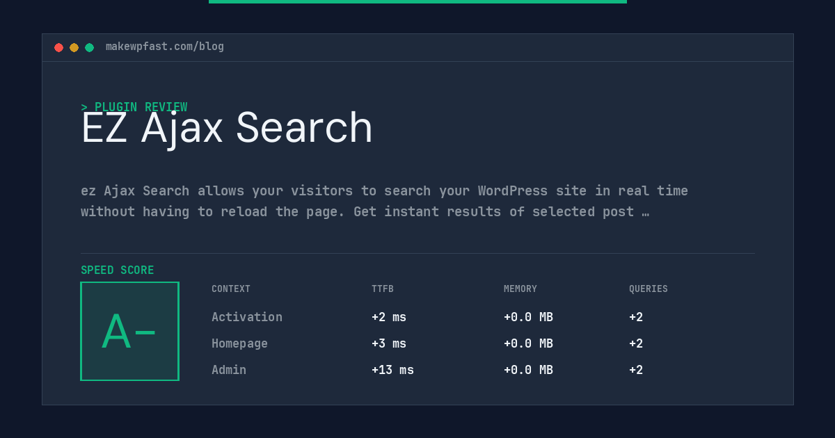EZ Ajax Search - MakeWPFast