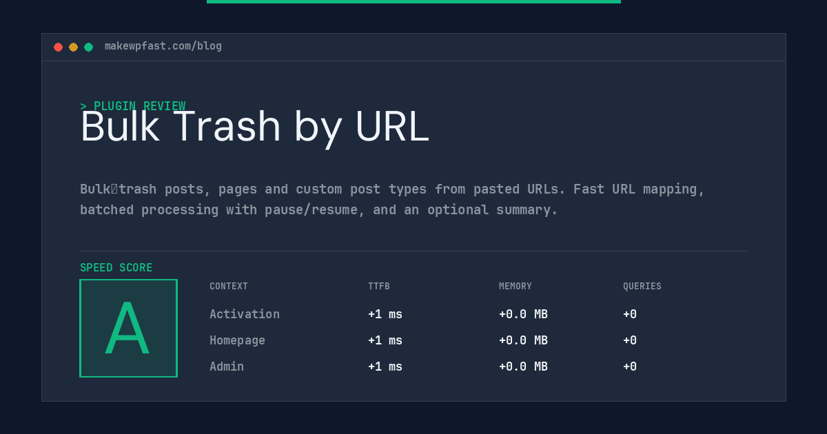Bulk Trash by URL - MakeWPFast