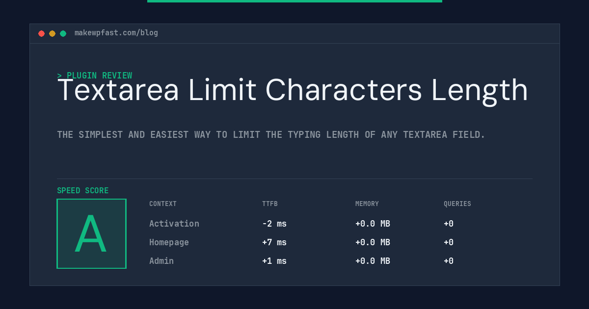 Textarea Limit Characters Length - MakeWPFast