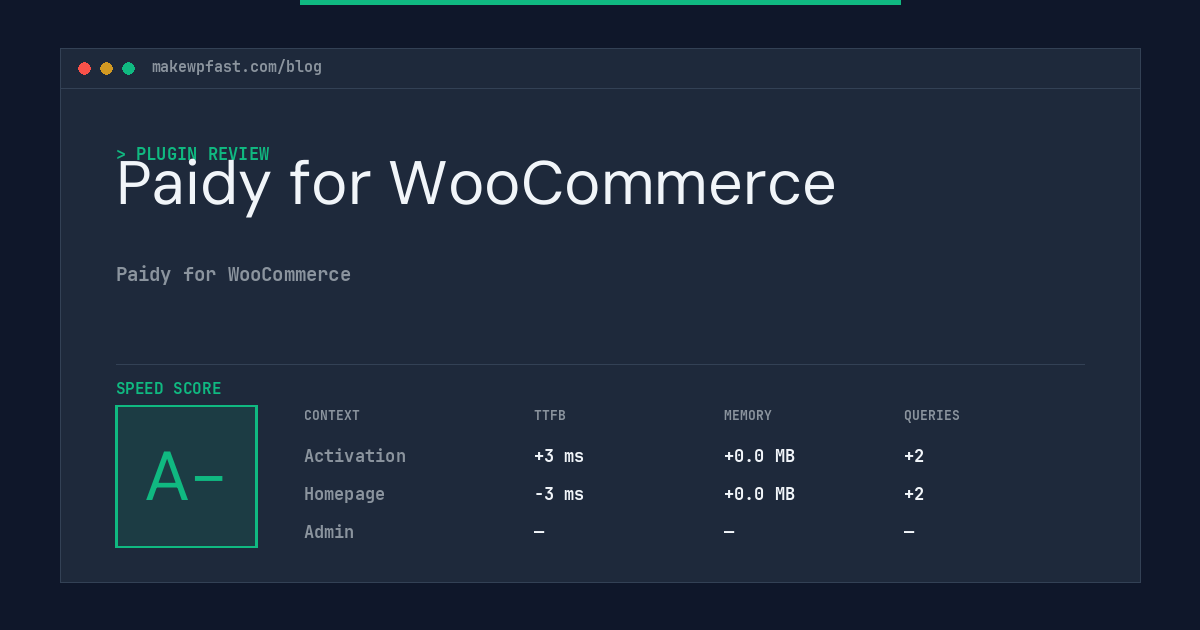 Paidy for WooCommerce - MakeWPFast