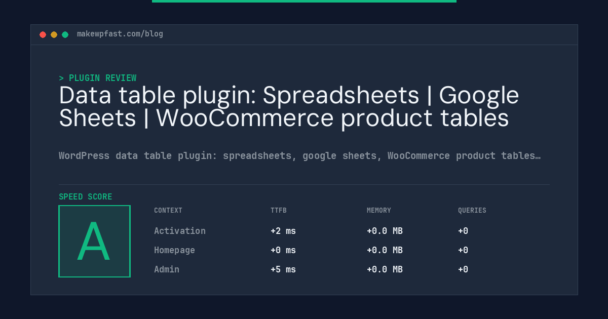 Data table plugin: Spreadsheets | Google Sheets | WooCommerce product tables - MakeWPFast