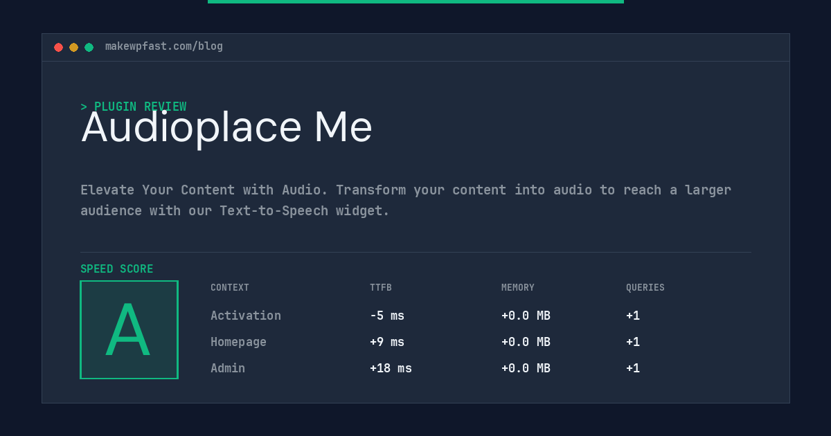 Audioplace Me - MakeWPFast