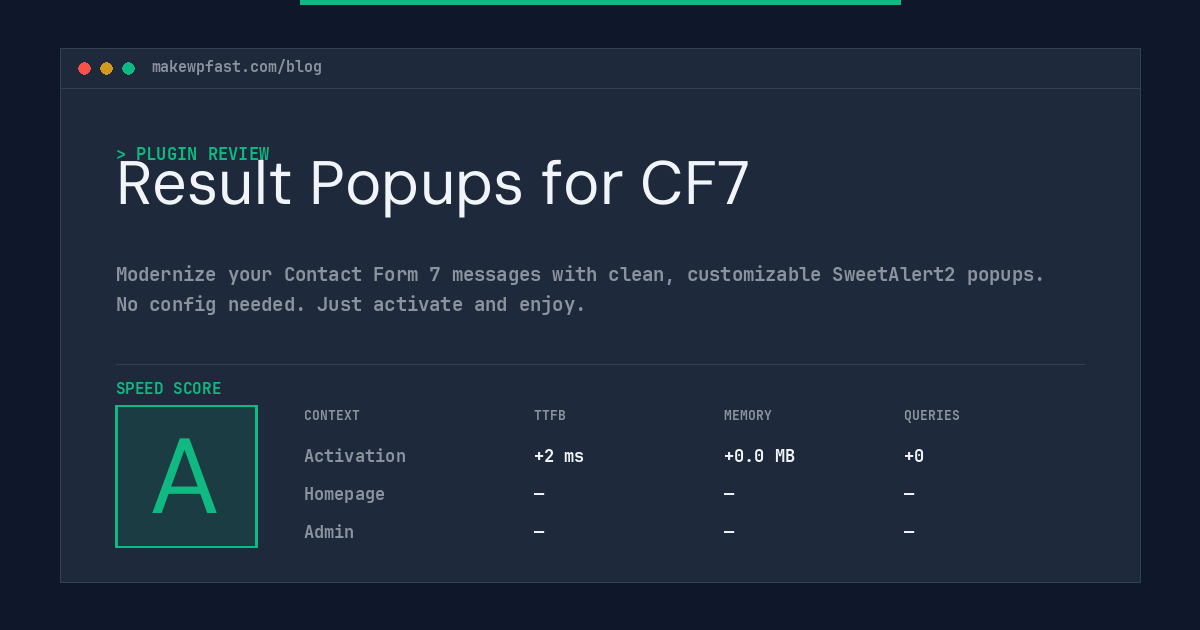 Result Popups for CF7 - MakeWPFast