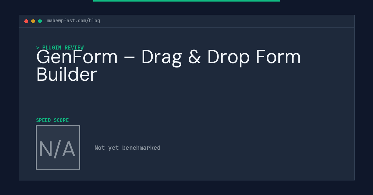 GenForm – Drag & Drop Form Builder - MakeWPFast