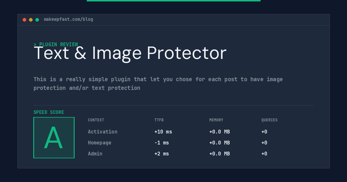 Text & Image Protector - MakeWPFast