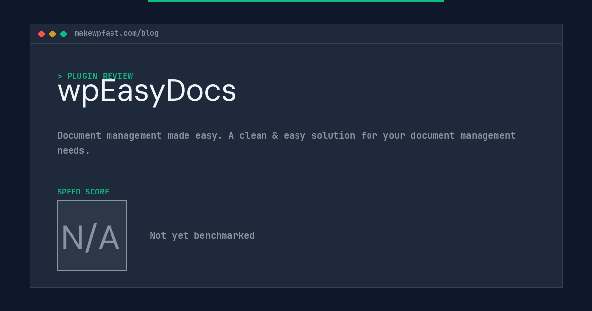 wpEasyDocs - MakeWPFast
