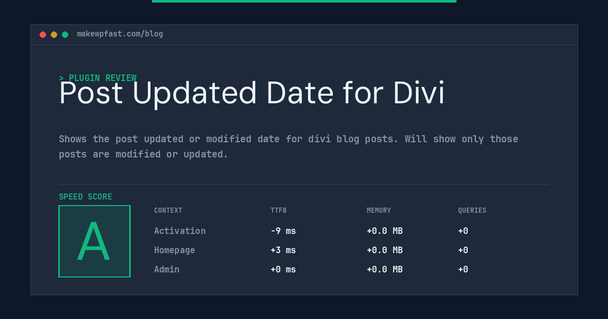 Post Updated Date for Divi - MakeWPFast
