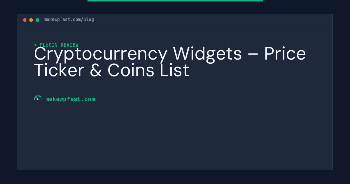 Cryptocurrency Widgets – Price Ticker & Coins List - MakeWPFast