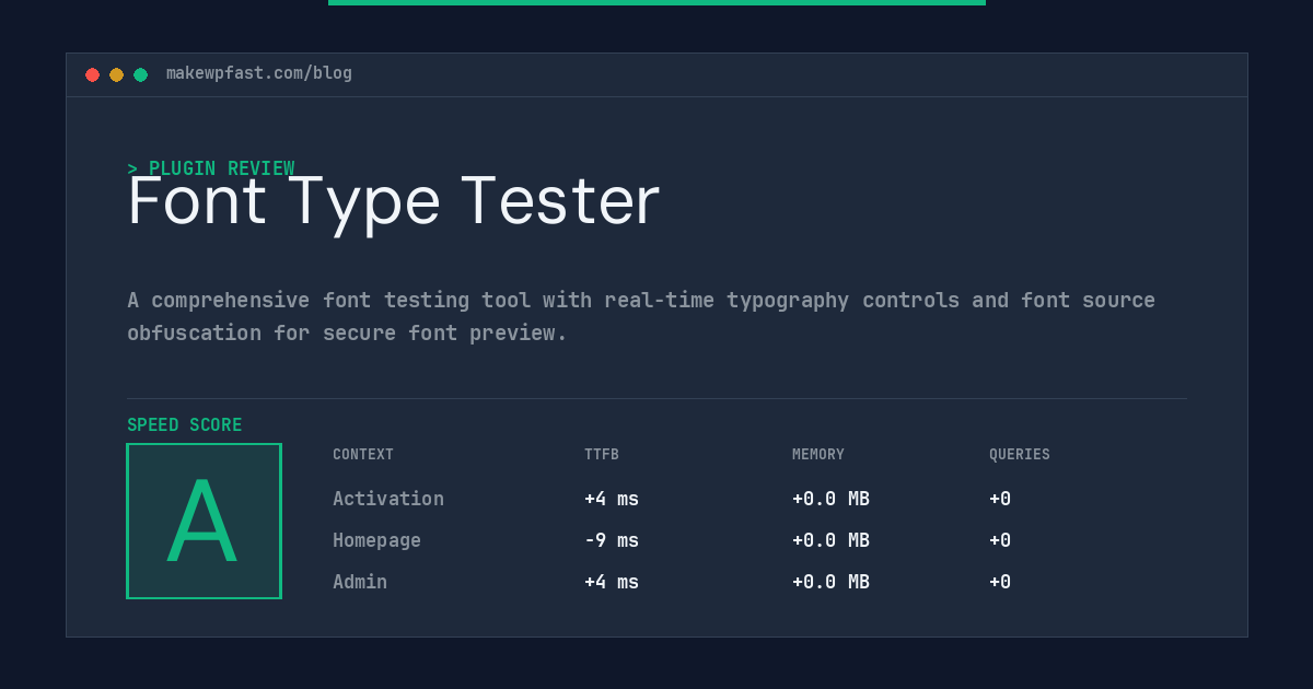 Font Type Tester - MakeWPFast