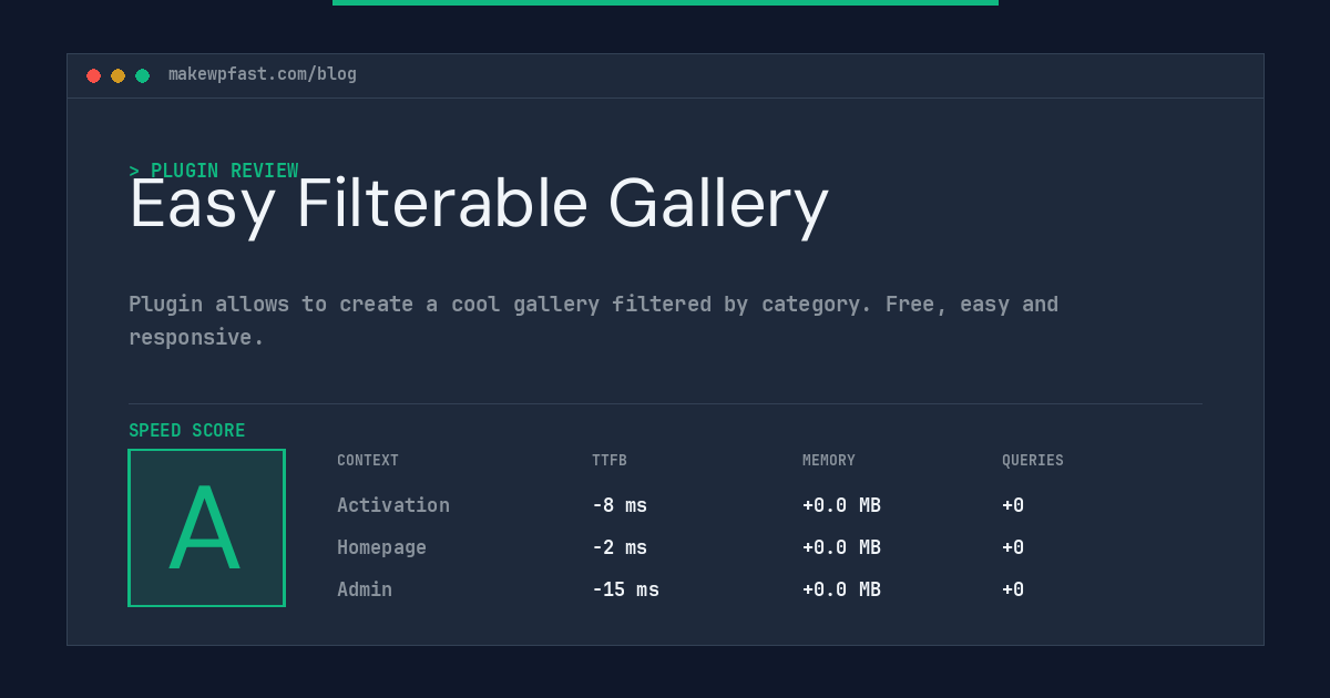 Easy Filterable Gallery - MakeWPFast