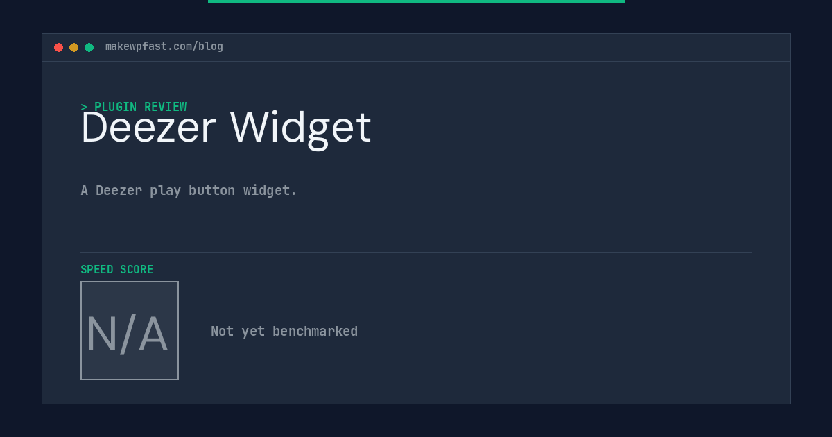 Deezer Widget - MakeWPFast